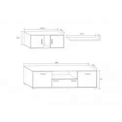 COMPOSICION UNICA 200 CM. DIMAS CAMBRIA-BLANCO 2