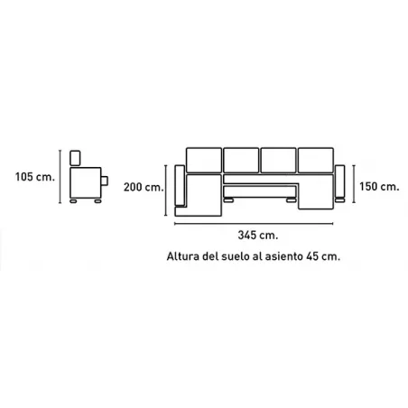 SHAIS RINCONERA IZDA CAMA TAP. NEVADA 2 BEIGE O 17 GRIS