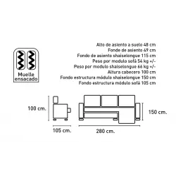 SHAIS. CAMA ARCN IZDA TAP. EDI MOD. PIRINEOS XXL 2