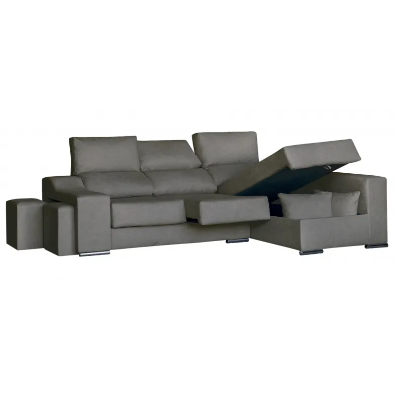 Chaiselongue Málaga derecha beige o gris