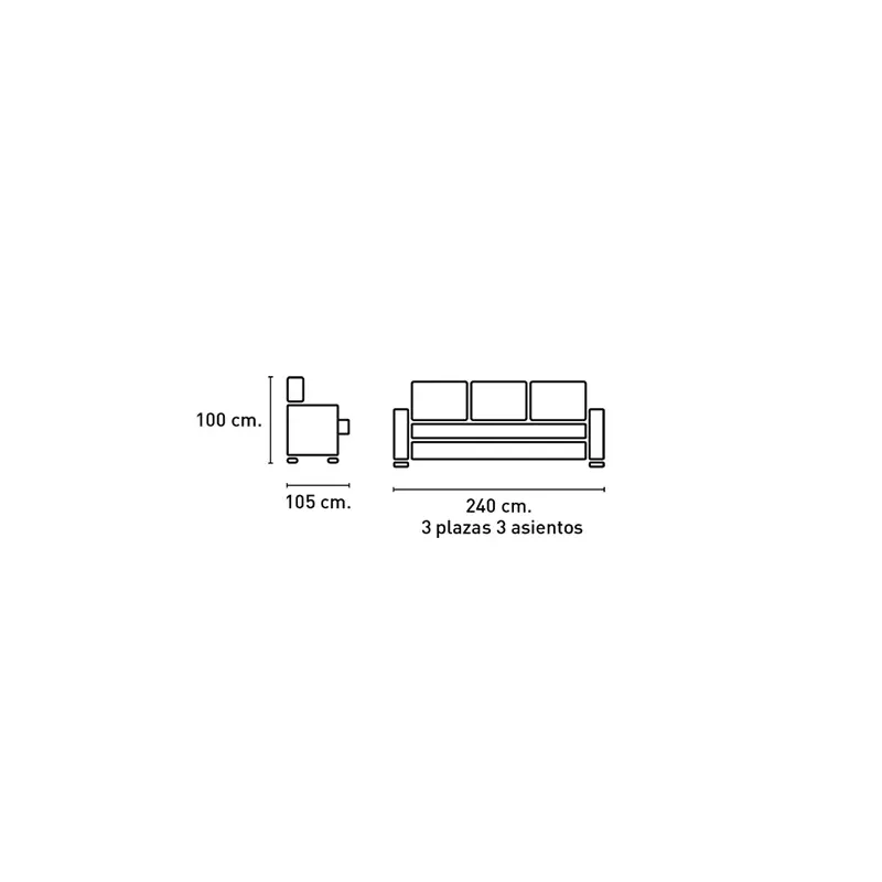 SOFA 3PL 3ASIENTOS MOD. GREDOS