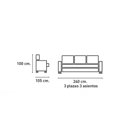 SOFA 3PL 3 ASIENTOS TAP. MAGNOL, EDI O CAIRO MOD.GREDOS