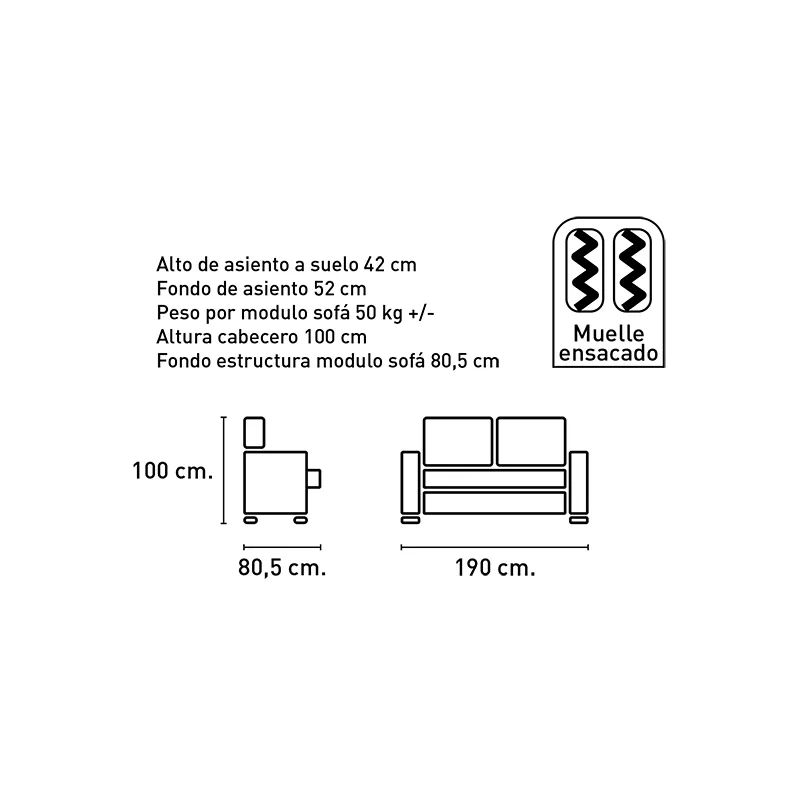 Sofá Epi 2 plazas