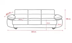 SOFA 3PL 3ASIENTOS EXTRAÍBLES 245 cm. modelo EPI 2