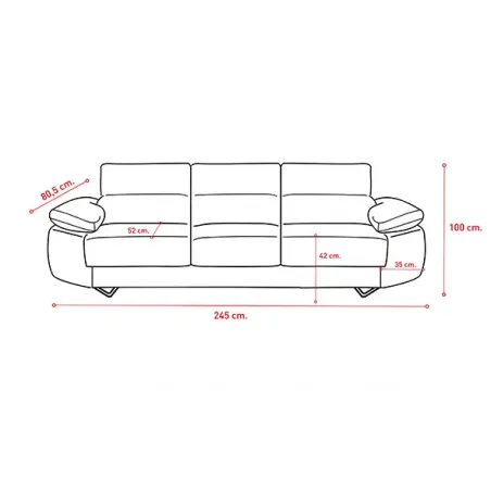 SOFA 3P.3 ASIENTOS EXTRAÍBLES TAP. EDI MOD. EPI