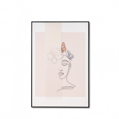 CUADRO WOMAN BUTTERFLY 80*120 NEGRO