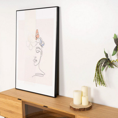 CUADRO WOMAN BUTTERFLY 80*120 NEGRO
