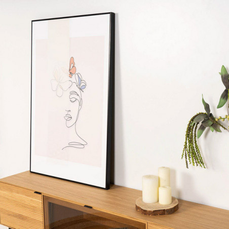 CUADRO WOMAN BUTTERFLY 80*120 NEGRO