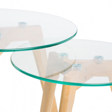 MESA CENTRO ABEL CRISTAL/ROBLE