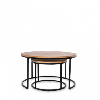 MESA CENTRO ADRIANO ROBLE/NEGRO 2