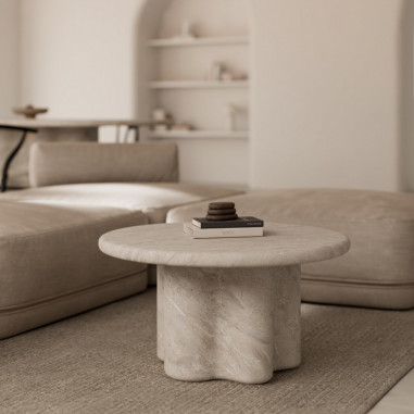 MESA CENTRO LUIGI MARMOL TRAVERTINO