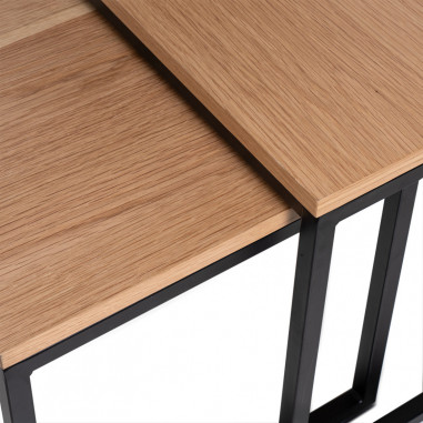 MESA CENTRO PIERO ROBLE/NEGRO