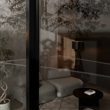 LAMPARA SUELO CHERA NEGRO