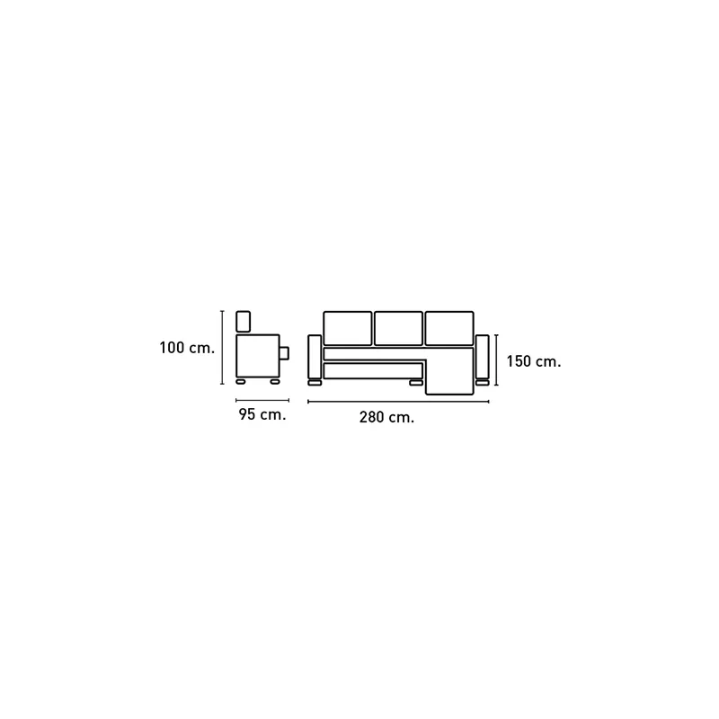 Chaiselongue Montblanc izquierda