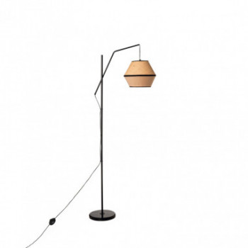 LAMPARA SUELO QUESA NATURAL/NEGRO