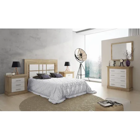 CABECERO CON PATAS 160 CM. CHELLEN ACABADO CAMBRIA-BLANCO O