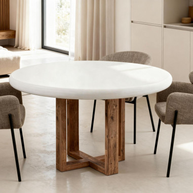 MESA VIOLETTE 120 RED.FIJA BLANCO-ROBLE