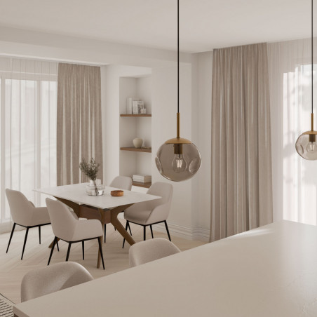 MESA ELOISE  140 FIJA CRETA/NOGAL