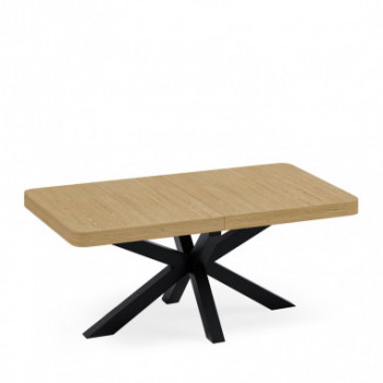 MESA GLADYS 160 RECT.EXT.ROBLE-NEGRO