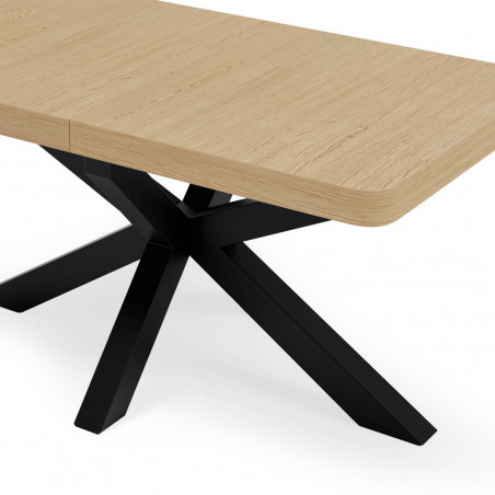 MESA GLADYS 160 RECT.EXT.ROBLE-NEGRO