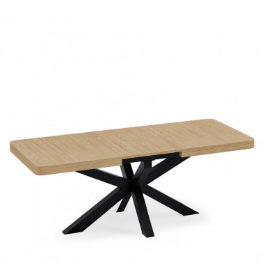 MESA GLADYS 160 RECT.EXT.ROBLE-NEGRO