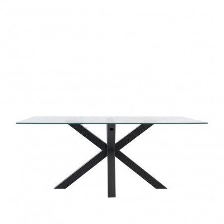 MESA DEMI 140 CRISTAL/PATAS NEGRO