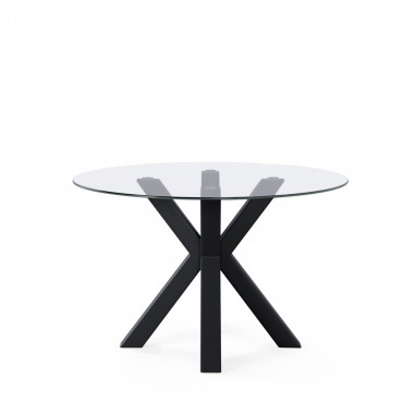 MESA JADE 120 RED.FIJA CRISTAL/NEGRO