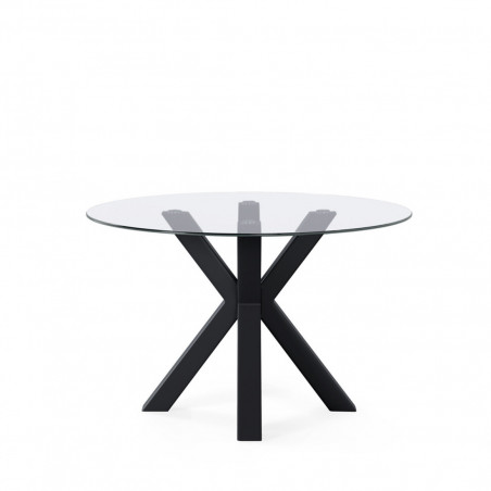 MESA JADE 120 RED.FIJA CRISTAL/NEGRO