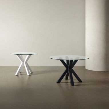 MESA JADE 120 RED.FIJA CRISTAL/NEGRO