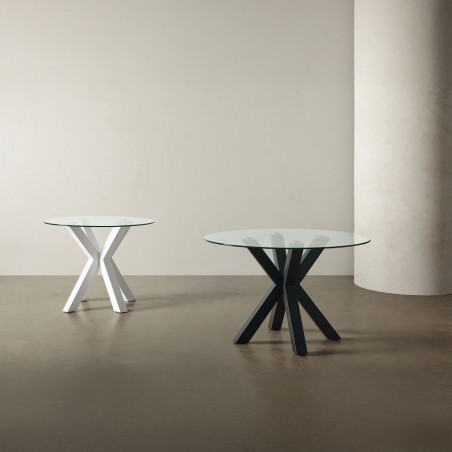 MESA JADE 120 RED.FIJA CRISTAL/NEGRO