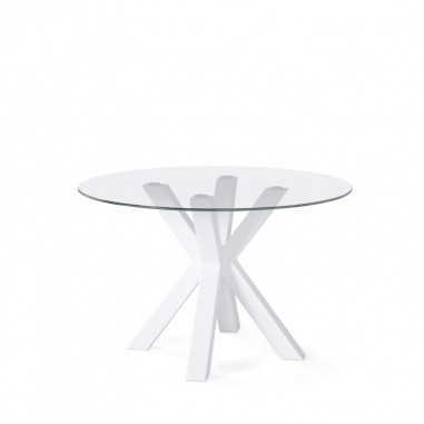 MESA JADE 120 RED.FIJA CRISTAL/BLANCO