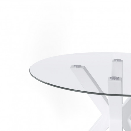 MESA JADE 120 RED.FIJA CRISTAL/BLANCO