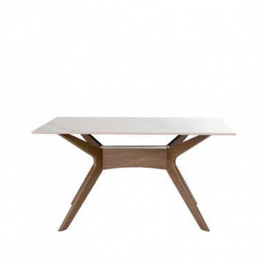 MESA ELOISE 160 FIJA CRETA/NOGAL