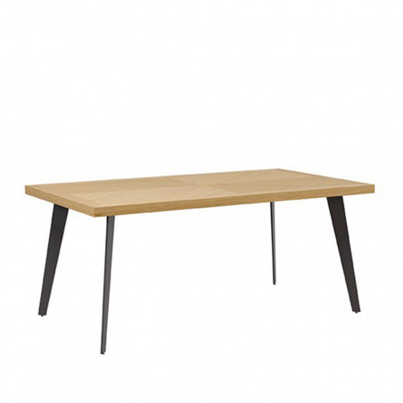 MESA RANDY 160*90 FIJA ROBLE-NEGRO