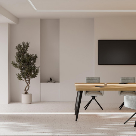 MESA RANDY 160*90 FIJA ROBLE-NEGRO