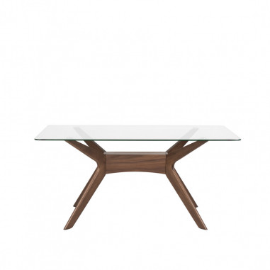 MESA DELLA 160 CRISTAL/NOGAL