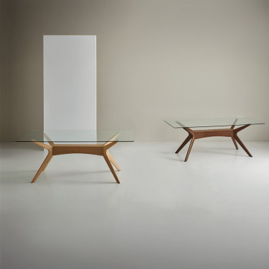 MESA DELLA 160 CRISTAL/NOGAL