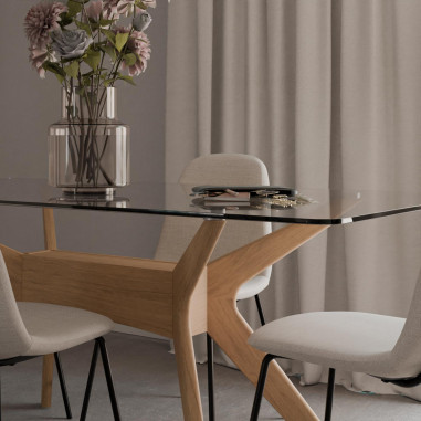 MESA DELLA 160 CRISTAL/ROBLE