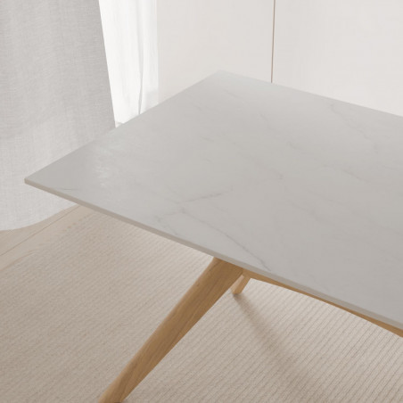 MESA ELOISE 140 FIJA CRETA/ROBLE