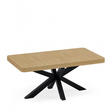 MESA GLADYS 140 RECT.EXT.ROBLE-NEGRO