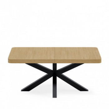 MESA GLADYS 140 RECT.EXT.ROBLE-NEGRO 2