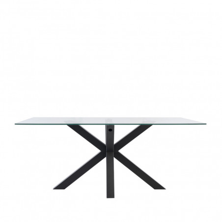 MESA DEMI 160 CRISTAL/PATAS NEGRO