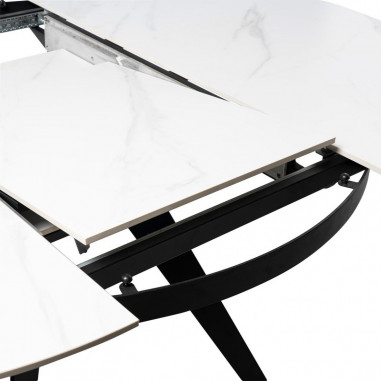 MESA LUNA 130 RED. BLANCO/NEGRO