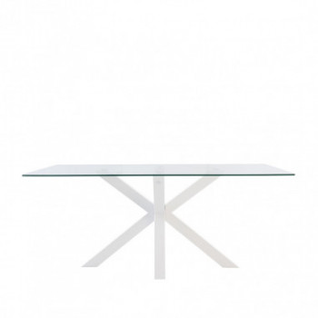 MESA DEMI 160 CRISTAL/PATAS BLANCO 2