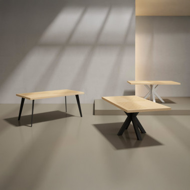 MESA ELAINE 180*100 FIJA ROBLE-BLANCO