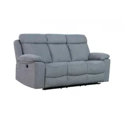 SOFA 3PL 3ASIENTOS CON 2 RELAX MOTOR TAP. MOD OLIMPO GRIS