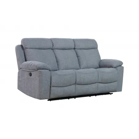 SOFA 3PL 3ASIENTOS CON 2 RELAX MOTOR TAP. MOD OLIMPO GRIS