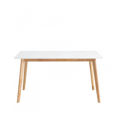 MESA MARIE 140 FIJA BLANCO-ROBLE