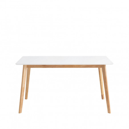 MESA MARIE 140 FIJA BLANCO-ROBLE