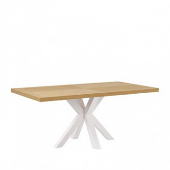 MESA ELAINE 140*90 FIJA ROBLE-BLANCO
